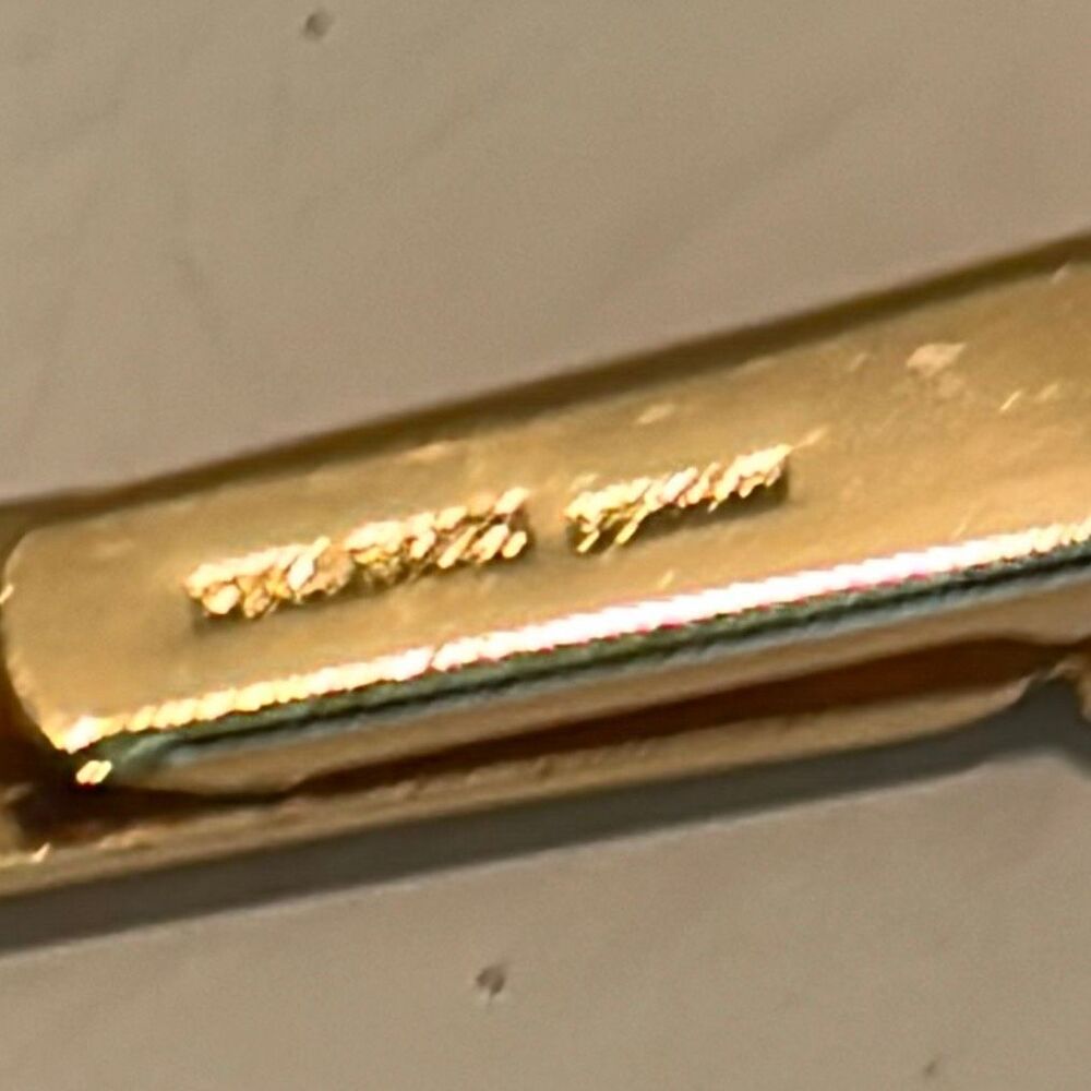 Vintage Nina Ricci Gold Tone Tie Clip Bar Twisted Knotted Elevated Basic Formal - Picture 10 of 11